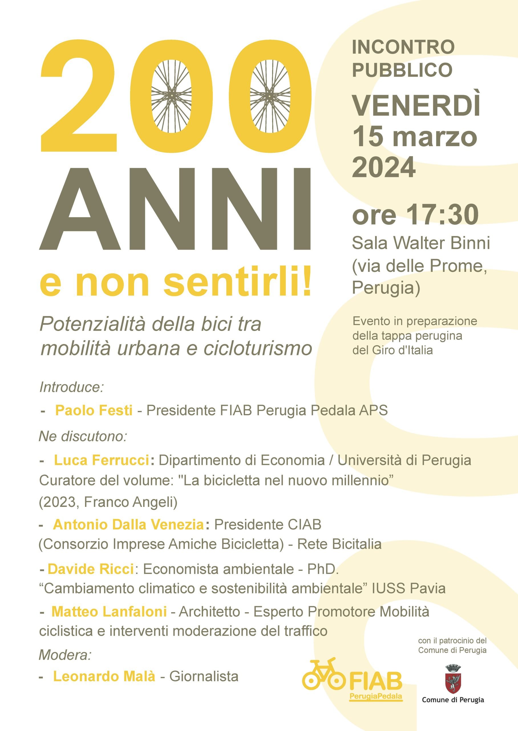 Incontro Pubblico: 200 anni e non sentirli!